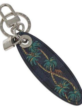 LOUIS VUITTON Damier Cobalt Porte Cles Surf Charm M70754 LV Auth 118565